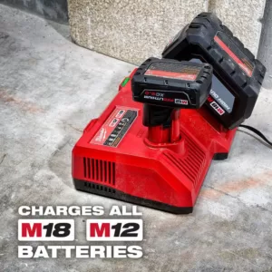 Milwaukee M18 FUEL 18-Volt Lithium-Ion Brushless Cordless 4-1/2 in./5 in. Grinder Paddle Switch w/ Super Charger and 8.0Ah Battery