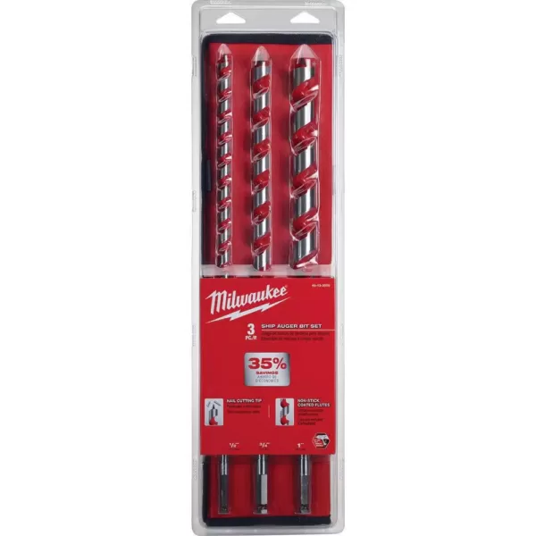 Milwaukee Ship Auger Wood Drilling Bit Set (3-Piece)