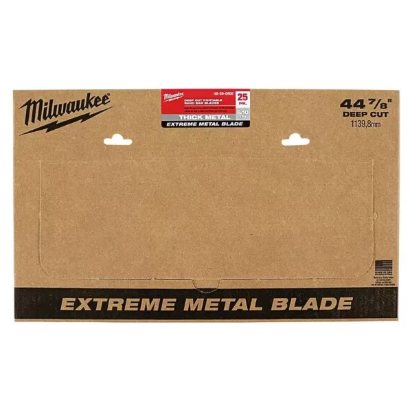 Milwaukee 44-7/8 in. 8/10 TPI Metal Deep Cut Portable Extreme Band Saw Blade (25-Pack)