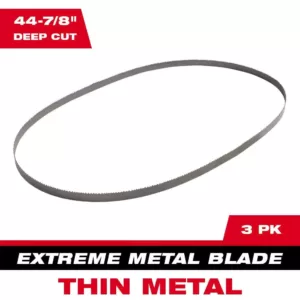 Milwaukee 44-7/8 in. 12/14 TPI Metal Deep Cut Portable Extreme Metal Cutting Band Saw Blade (3-Pack)