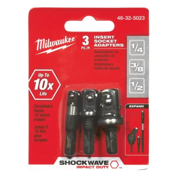 Milwaukee Shockwave Impact Duty Insert Bit Socket Adapter Set (3-Piece)