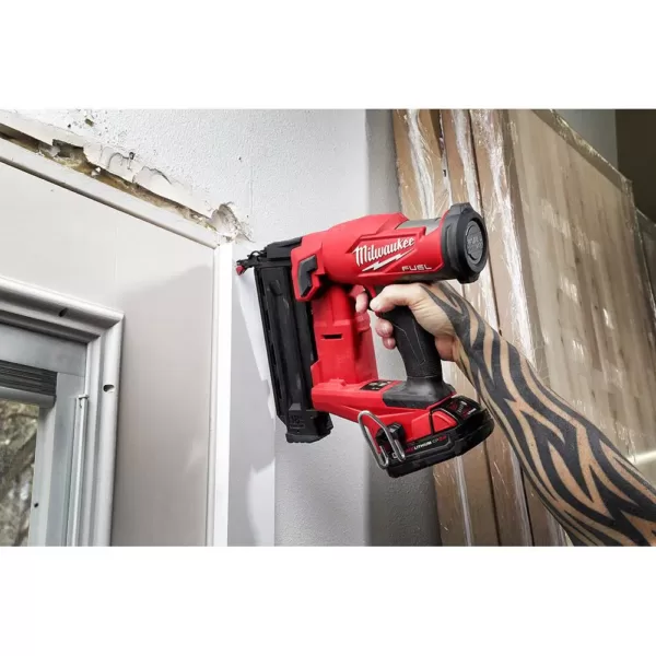 Milwaukee M18 FUEL 18-Volt 18-Gauge Lithium-Ion Brushless Cordless Gen II Brad Nailer and Tinted Performance Safety Glasses