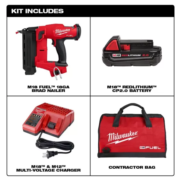 Milwaukee M18 FUEL GEN II 18-Volt 18-Gauge Lithium-Ion Brushless Cordless Brad Nailer Kit with M18 Oscillating Multi-Tool