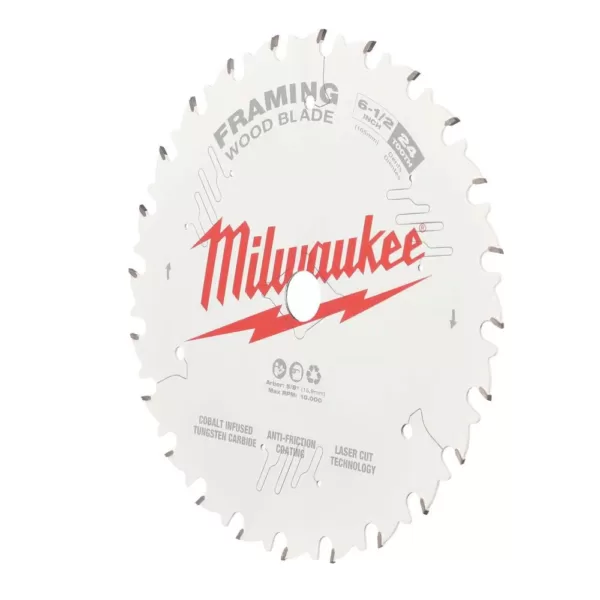 Milwaukee 6-1/2 in. x 24-Tooth Framing Circular Saw Blade