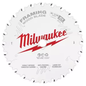 Milwaukee 6-1/2 in. x 24-Tooth Framing Circular Saw Blade