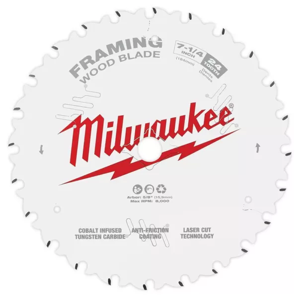 Milwaukee 7-1/4 in. x 24-Tooth Framing Circular Saw Blade