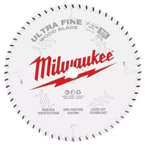 Milwaukee 7-1/4 in. x 60-Tooth Ultra Fine Finish Circular Saw Blade