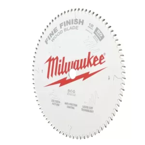 Milwaukee 12 in. x 80-Tooth Fine Finish Circular Saw Blade