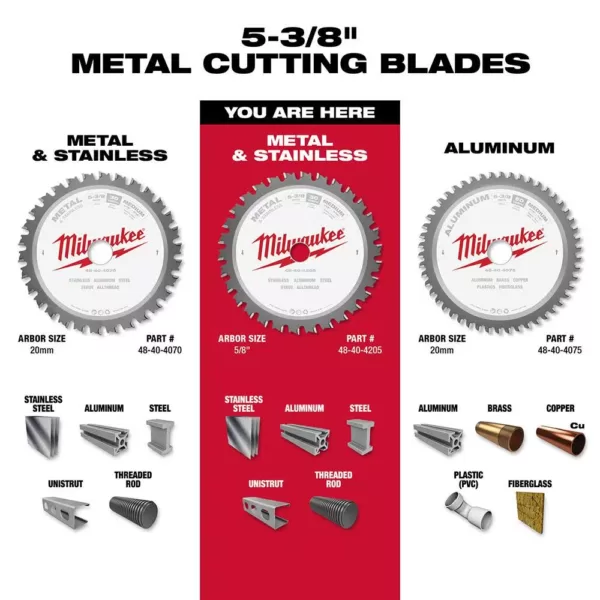 Milwaukee 5-3/8 in. x 30 Carbide Teeth Metal & Stainless Cutting Circular Saw Blade