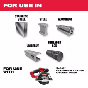 Milwaukee 5-3/8 in. x 30 Carbide Teeth Metal & Stainless Cutting Circular Saw Blade