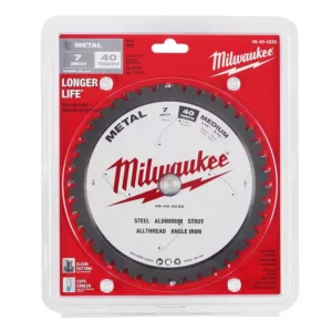 Milwaukee 7 in. x 40 Carbide Teeth Metal Cutting Circular Saw Blade