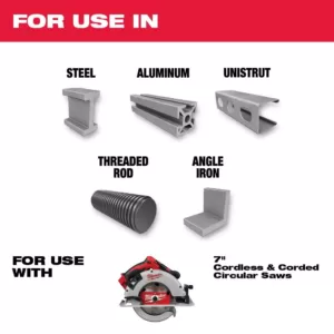 Milwaukee 7 in. x 40 Carbide Teeth Metal Cutting Circular Saw Blade