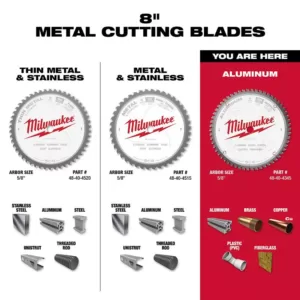 Milwaukee 8 in. x 58 Carbide Teeth Aluminum Cutting Circular Saw Blade