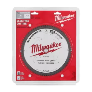 Milwaukee 9 in. x 72 Carbide Teeth Aluminum Cutting Circular Saw Blade