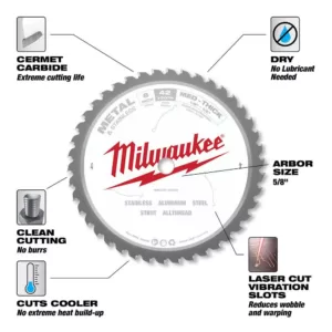 Milwaukee 8 in. x 42 Carbide Teeth Metal & Stainless Cutting Circular Saw Blade