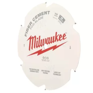 Milwaukee 10 in. x 6-Tooth Polycrystalline Diamond (PCD) Tipped Fiber Cement Cutting Saw Blade