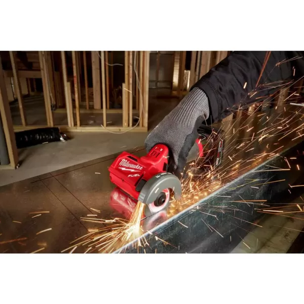 Milwaukee M12 FUEL 12-Volt 3 in. Lithium-Ion Brushless Cordless Cut Off Saw Kit with One 4.0 Ah Battery Charger and Bag