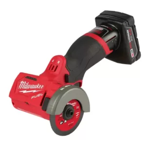 Milwaukee M12 FUEL 12-Volt 3 in. Lithium-Ion Brushless Cordless Cut Off Saw Kit with One 4.0 Ah Battery Charger and Bag