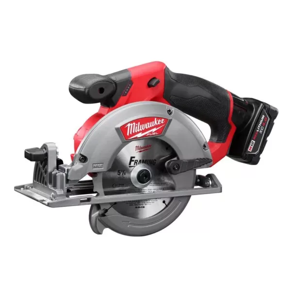 Milwaukee M12 FUEL 12-Volt Lithium-Ion Brushless Cordless 5-3/8 in. Circular Saw Kit with (1) 4.0Ah Battery, Charger, Tool Bag