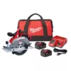 Milwaukee M18 18-Volt Lithium-Ion 6-1/2 in. Cordless Circular Saw Kit with Two 3.0 Ah Batteries, 24T Saw Blade, Charger, Tool Bag