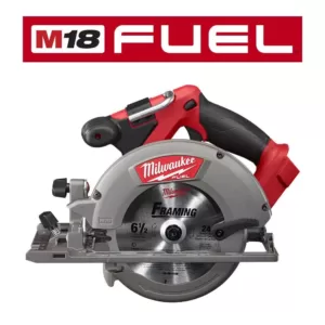 Milwaukee M18 FUEL 18-Volt Lithium-Ion Brushless Cordless 6-1/2 in. Circular Saw W/ M18 5.0 Ah Battery