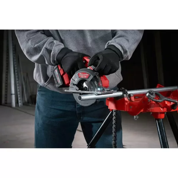 Milwaukee M18 FUEL 18-Volt Lithium-Ion Brushless Cordless Metal Cutting 5-3/8 in. Circular Saw (Tool-Only) w/ Metal Saw Blade