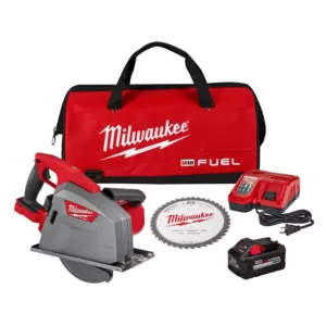 Milwaukee M18 FUEL 18-Volt 8 in. Lithium-Ion Brushless Cordless Metal Cutting Circular Saw Kit with 8.0 Ah Battery, Rapid Charger