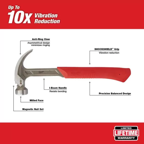 Milwaukee 20 oz. Curved Claw Smooth Face Hammer