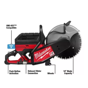 Milwaukee MX FUEL Lithium-Ion Cordless 14 in. Cut Off Saw Kit with 2 Batteries and Switch Tank Backpack Water Supply Kit