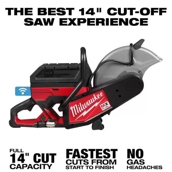 Milwaukee MX FUEL Lithium-Ion Cordless 14 in. Cut Off Saw Kit with 2 Batteries and Switch Tank Backpack Water Supply Kit