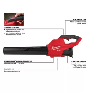 Milwaukee M18 FUEL 120 MPH 450 CFM 18-Volt Lithium-Ion Brushless Cordless Handheld Blower/Hedge Trimmer and Sprayer Kit