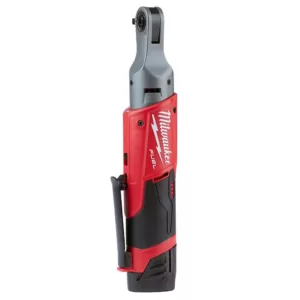 Milwaukee M12 FUEL 12-Volt Lithium-Ion Brushless Cordless 1/4 in. Ratchet Kit W/ (2) 2.0Ah Batteries, Charger & Tool Bag