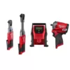 Milwaukee M12 FUEL 12-Volt Lithium-Ion Brushless Cordless 3/8 in. Ratchet and Impact and Inflator Combo Kit (Tool-Only Kit)