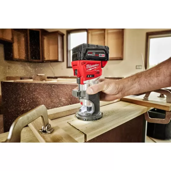 Milwaukee M18 FUEL 18-Volt Lithium-Ion Brushless Cordless Compact Router & Jig Saw Combo Kit (2-Tool) W/5.0Ah Battery & Charger