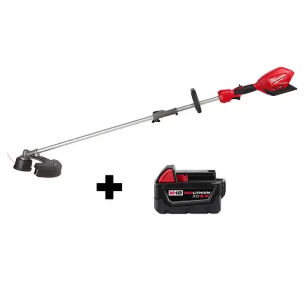 Milwaukee M18 FUEL 18-Volt Lithium-Ion Cordless Brushless String Grass Trimmer W/ Attachment Capability W/ M18 5.0Ah Battery