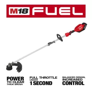 Milwaukee M18 FUEL 18-Volt Lithium-Ion Cordless Brushless String Trimmer with Attachment Capability with M18 6-Port BatteryCharger