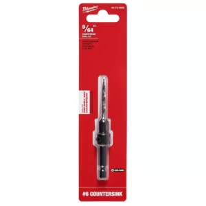 Milwaukee #6 Countersink 9/64 in. High Speed Steel Drill Bit