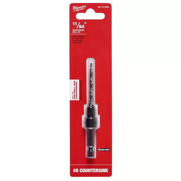 Milwaukee #8 Countersink with 11/64 in. High Speed Steel Drill Bit