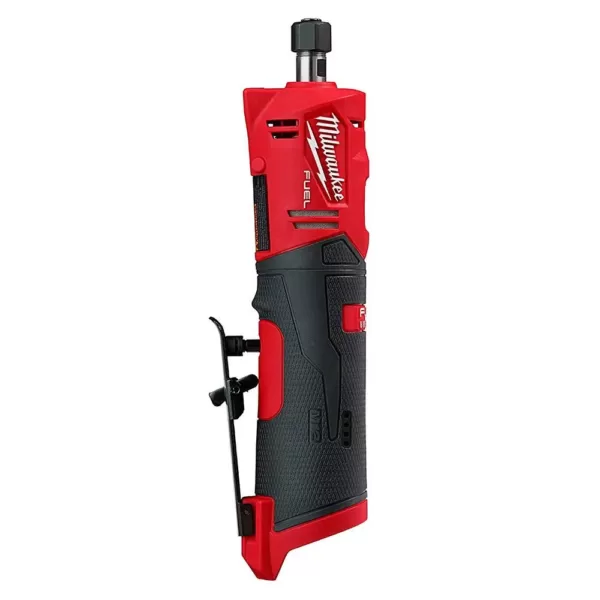 Milwaukee M12 FUEL 12-Volt Lithium-Ion Brushless Cordless 1/4 in. Right Angle & Straight Die Grinder Kit with (2) 2.0Ah Batteries