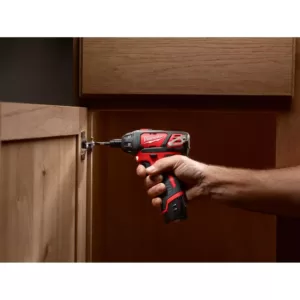 Milwaukee M12 12-Volt Lithium-Ion Cordless 1/4 in. Hex Screwdriver Kit w/Two 1.5Ah Batteries and 25 ft. STUD Tape Measure