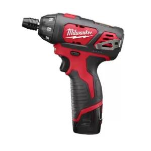 Milwaukee M12 12-Volt Lithium-Ion Cordless 1/4 in. Hex Screwdriver Kit w/Two 1.5Ah Batteries and 25 ft. STUD Tape Measure