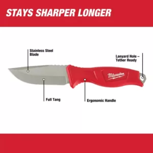 Milwaukee 4 in. Tradesman Fixed Blade Knife