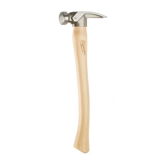 Milwaukee 19 oz. Smooth Face Hickory Wood Framing Hammer