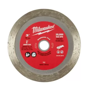 Milwaukee 3 in. Diamond Tile Blade (5-Pack)