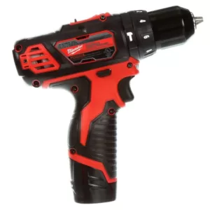 Milwaukee M12 12-Volt Lithium-Ion Cordless 3/8 in. Hammer Drill/Driver Kit with Two 1.5 Ah Batteries and Hard Case