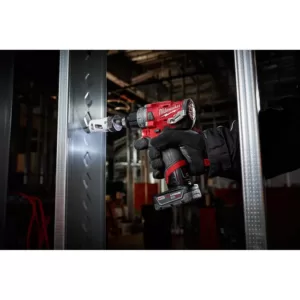 Milwaukee M12 FUEL 12-Volt Lithium-Ion Brushless Cordless 1/2 in. Hammer Drill Kit with 2.0 Ah Battery and Bag