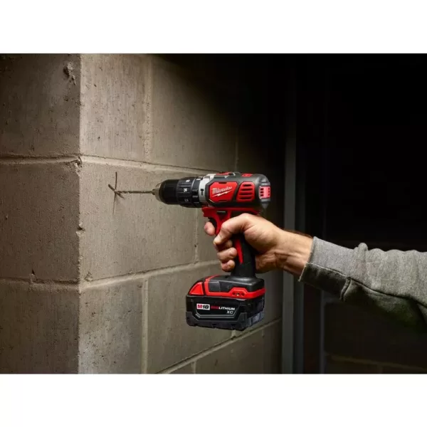 Milwaukee M18 18-Volt Lithium-Ion Cordless 1/2 in. Hammer Drill Driver Kit w/(2) 3.0Ah Batteries, Charger & Hard Case