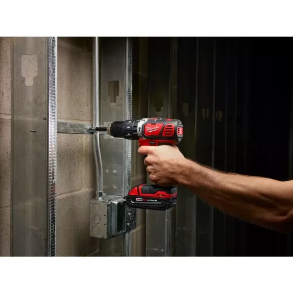 Milwaukee M18 Lithium-Ion Cordless 1/2 in. Hammer Drill Driver Kit with(2) 1.5Ah Batteries, Charger and Hard Case