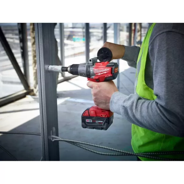 Milwaukee M18 FUEL 18-Volt Lithium-Ion Brushless Cordless 1/2 in. Hammer Drill/Driver w/ (2) 5.0Ah Batteries, Charger, Hard Case