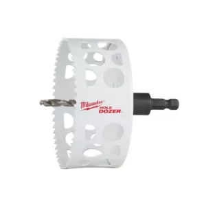 Milwaukee 4-1/4 in. HOLE DOZER Bi-Metal Hole Saw with 3/8 in. Arbor and Pilot Bit